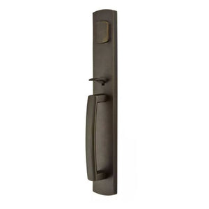 Emtek Rustic Sandcast Bronze Brighton Tubular Entry Door Handleset