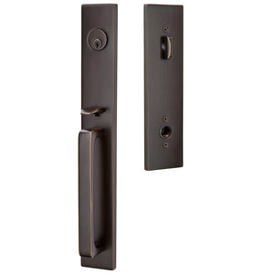 Emtek Contemporary Lausanne Entry Handleset with Single Cylinder and Knob