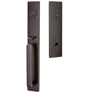 Emtek Contemporary Lausanne Entry Handleset with Double Cylinder and Knob