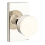 Emtek Contemporary Round Keyed Entry Door Knob with Modern Rectangular Rosette