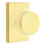 Emtek Contemporary Round Keyed Entry Door Knob with Modern Rectangular Rosette