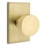 Emtek Contemporary Round Keyed Entry Door Knob with Modern Rectangular Rosette