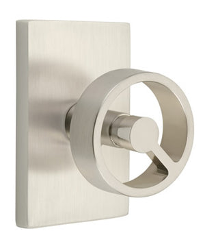 Emtek Contemporary Spoke Interior Door Knob with Modern Rectangular Rosette